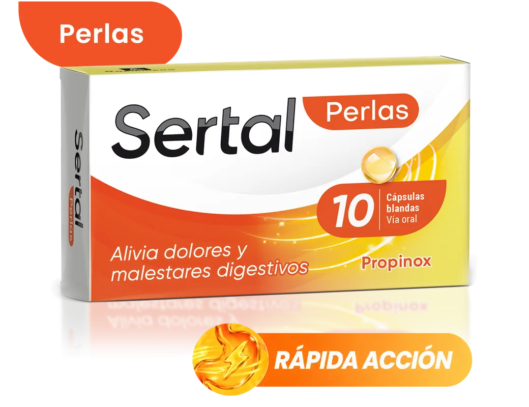 Sertal Perlas, 10 cápsulas blandas de propinox: rápida acción, calma espasmos y cólicos