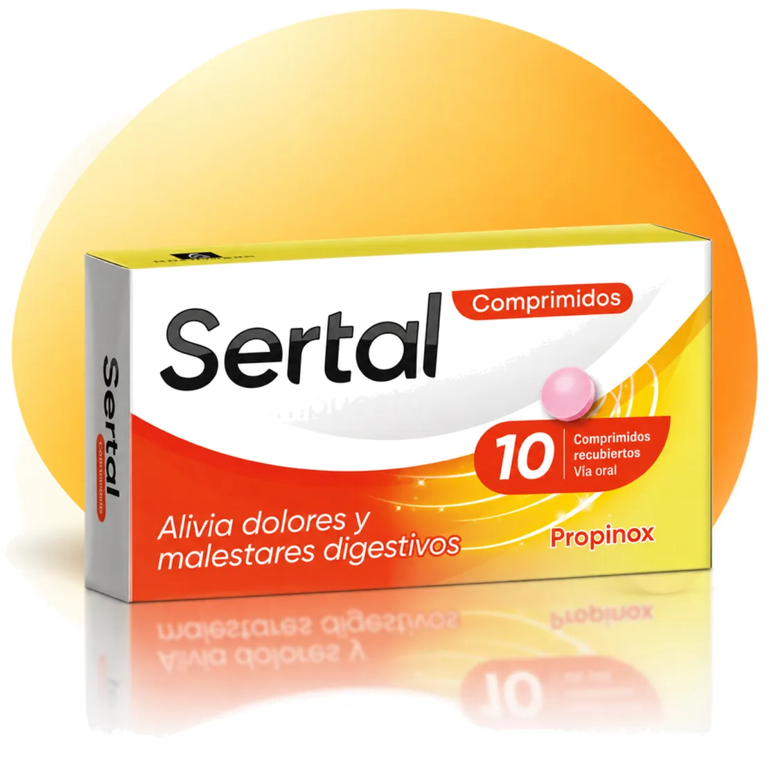 Estuche de Sertal Comprimidos, propinox, 10 comprimidos recubiertos